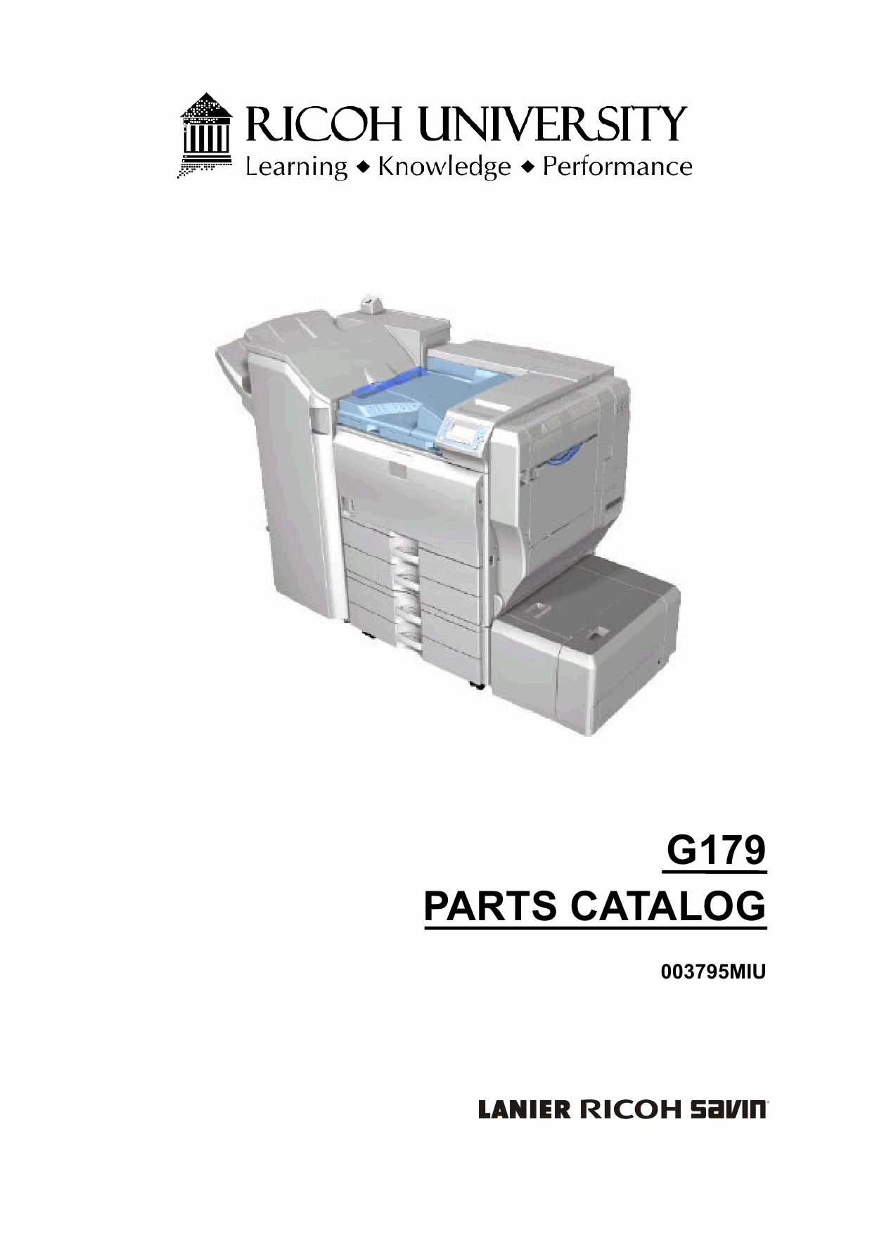 RICOH Aficio SP-8200DN G179 Parts Catalog-1